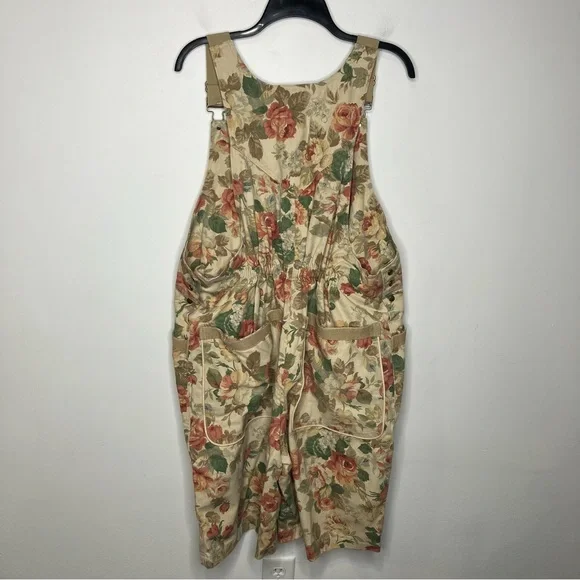 Handmade floral Jean Shortalls overalls casual approximately women’s size XL - Picture 3 of 12